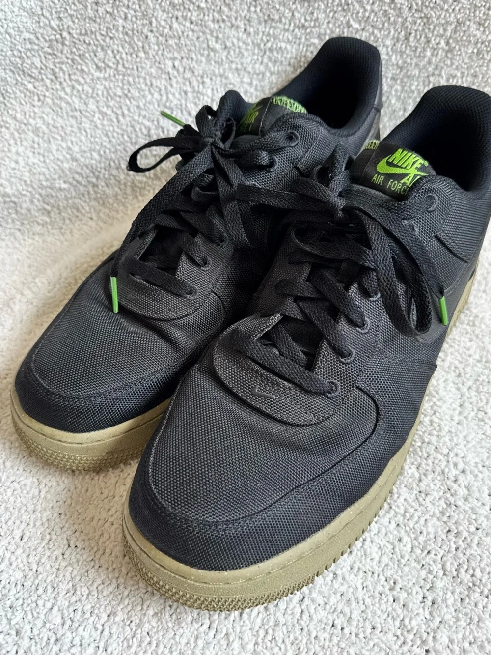 Nike Air Force 1 Low Sustainable Canvas Pack - Black Olive Size 13